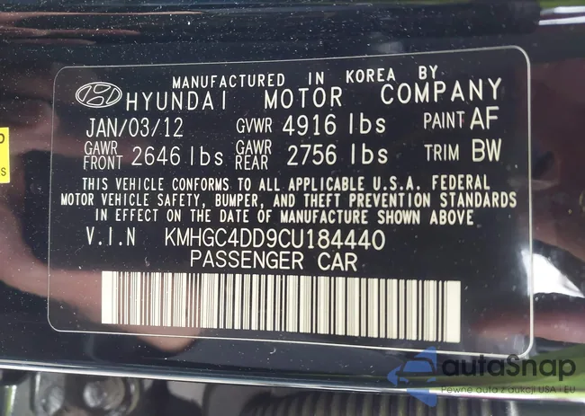 KMHGC4DD9CU184440: 43439081