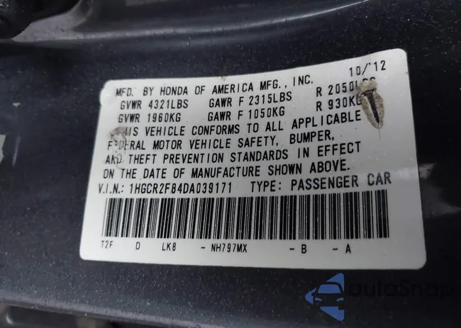 1HGCR2F84DA039171: 43438175