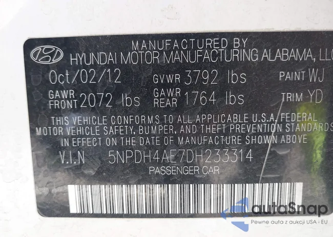 5NPDH4AE7DH233314: 43438247