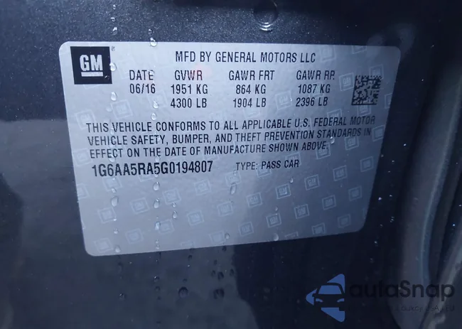 1G6AA5RA5G0194807: 43438252