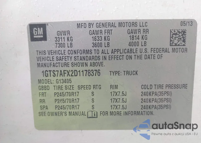 1GTS7AFX2D1178376: 43438332