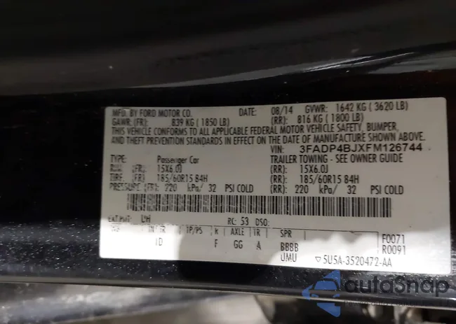 3FADP4BJXFM126744: 43438448