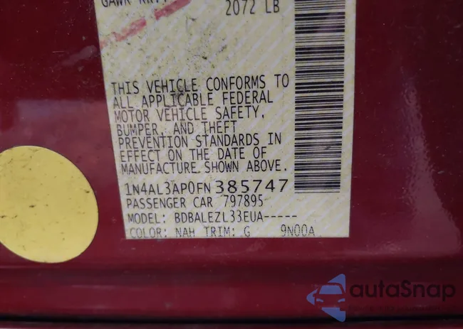 1N4AL3AP0FN385747: 43438523