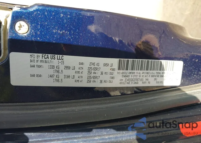 2C4RDGBG3FR671031: 43438557