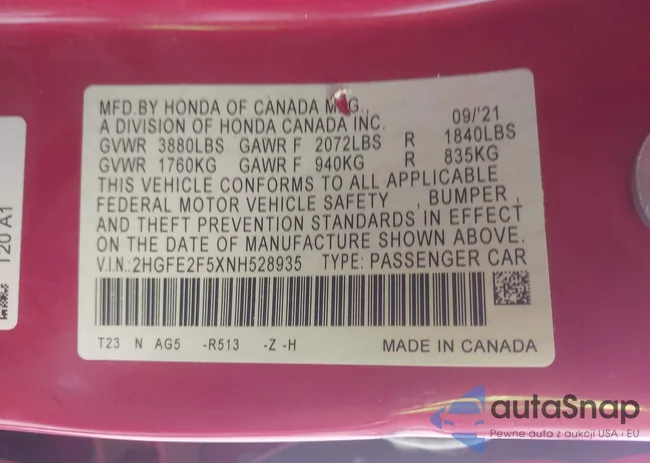 2HGFE2F5XNH528935: 43439592