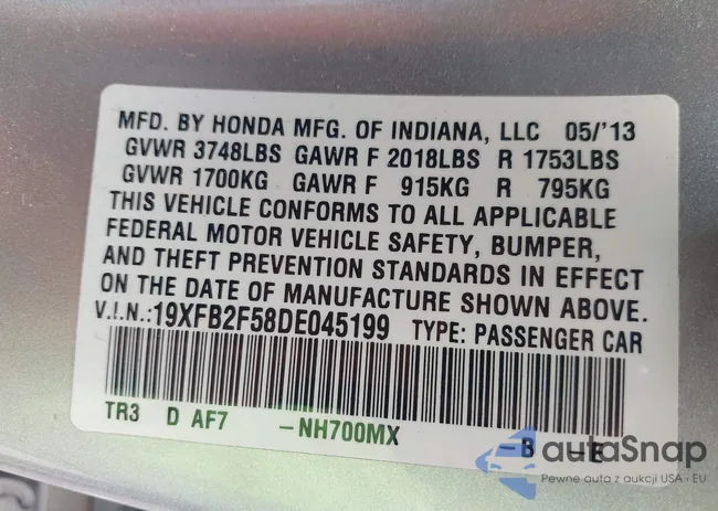 19XFB2F58DE045199: 43439669