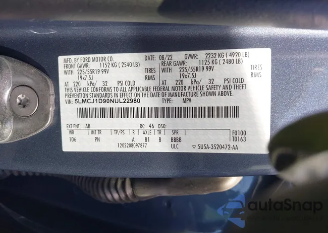 5LMCJ1D90NUL22980: 43439768