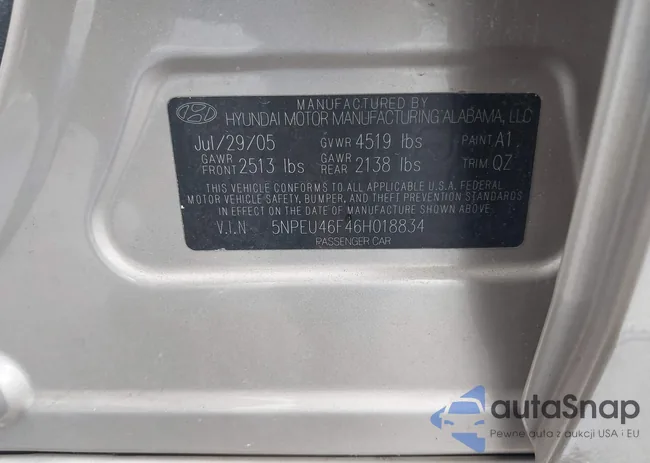 5NPEU46F46H018834: 43439822