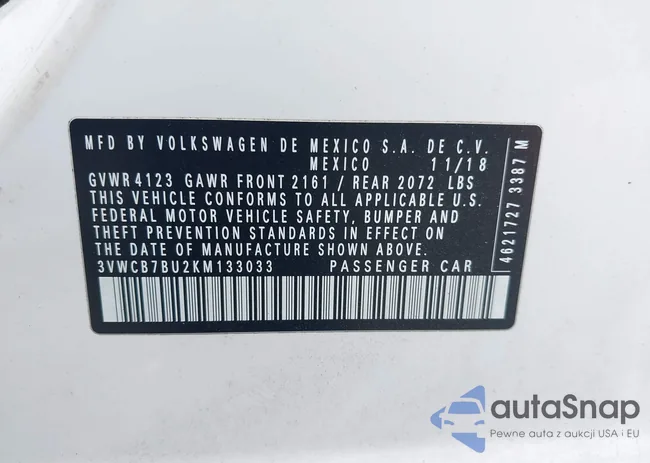 3VWCB7BU2KM133033: 43439837