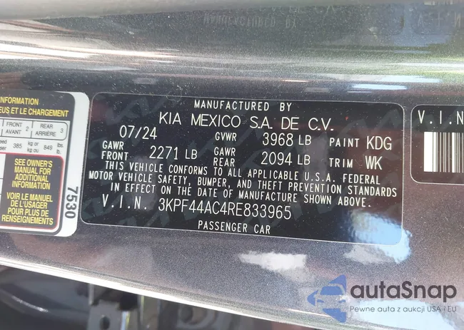 3KPF44AC4RE833965: 43439871