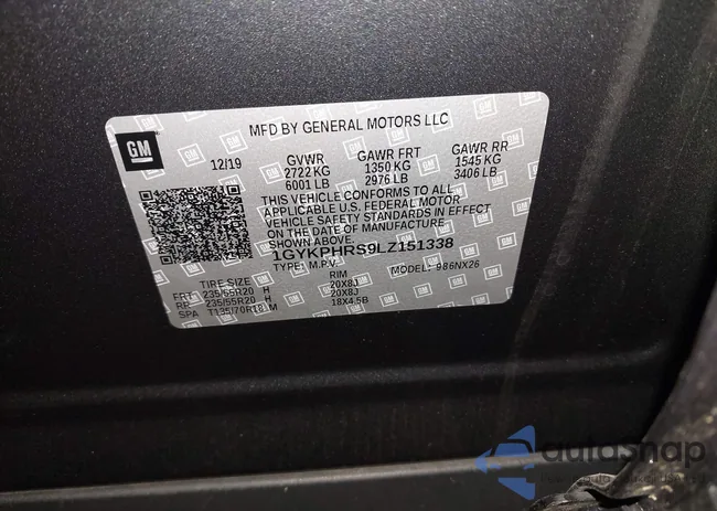 1GYKPHRS9LZ151338: 43439892