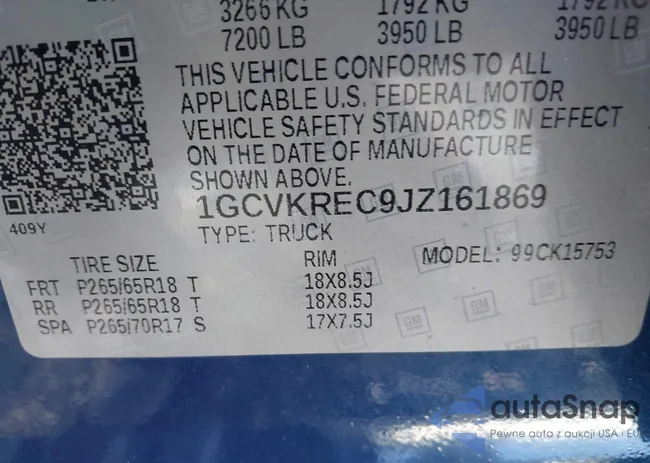 1GCVKREC9JZ161869: 43439903