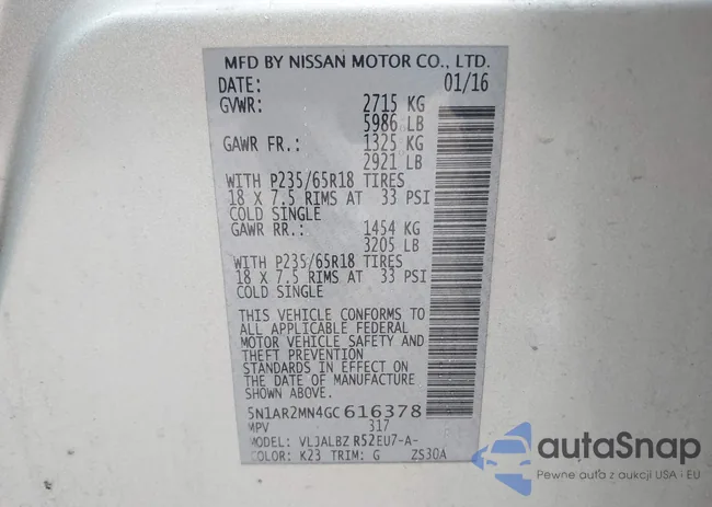 5N1AR2MN4GC616378: 43439956