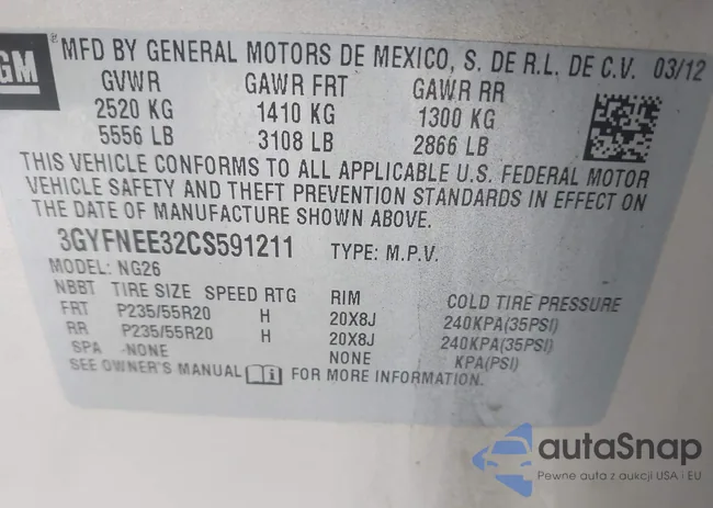 3GYFNEE32CS591211: 43439231