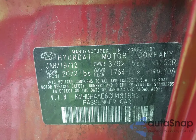 KMHDH4AE6CU431883: 43439242