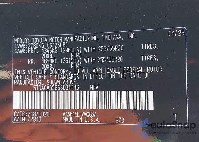 5TDACAB58SS034116: 43439360