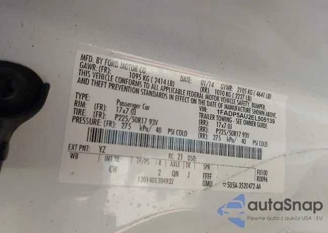 1FADP5AU2EL505139: 43439457