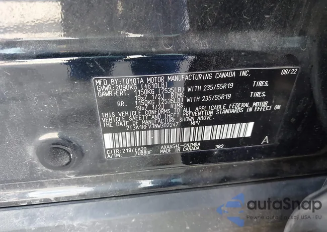 2T3A1RFV3NW302247: 43440632