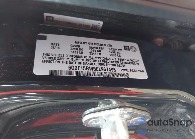 6G3F15RW5EL967496: 43440705