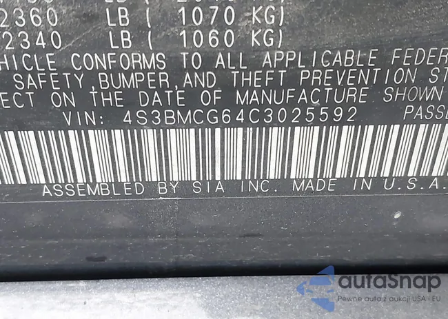 4S3BMCG64C3025592: 43440722