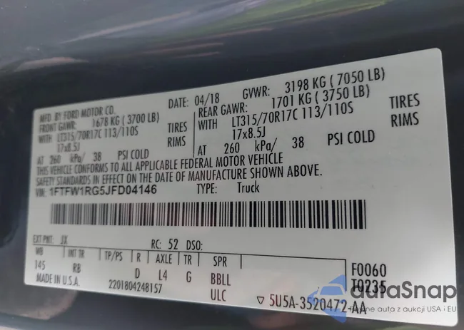 1FTFW1RG5JFD04146: 43440788