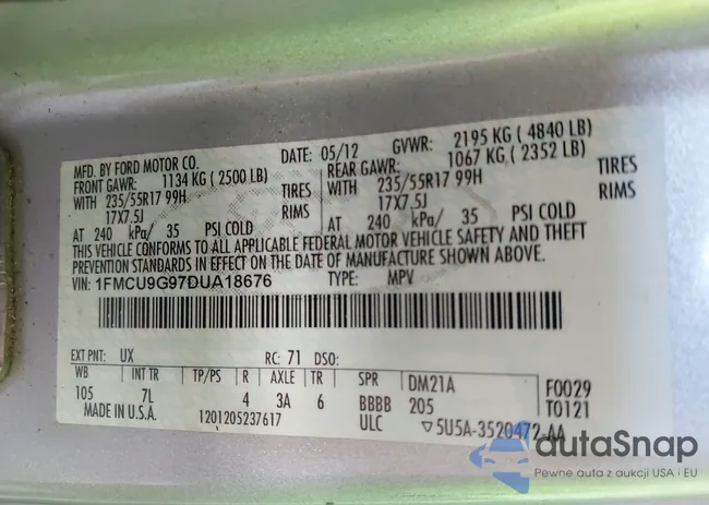 1FMCU9G97DUA18676: 43440827