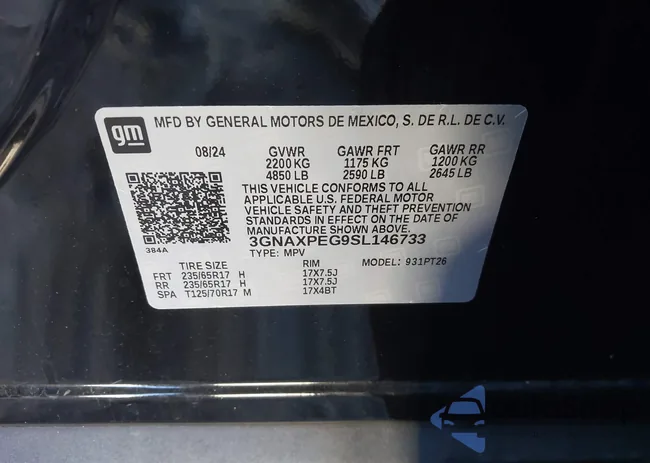 3GNAXPEG9SL146733: 43440850