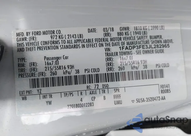 1FADP3FE3JL282965: 43440976