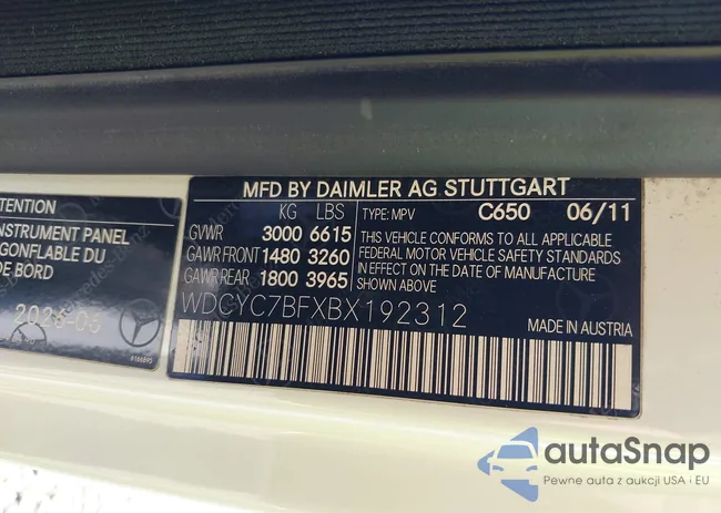 WDCYC7BFXBX192312: 43440980