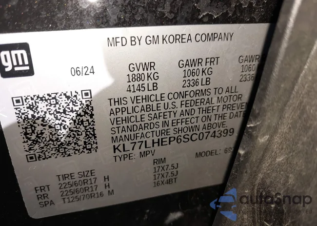 KL77LHEP6SC074399: 43441021