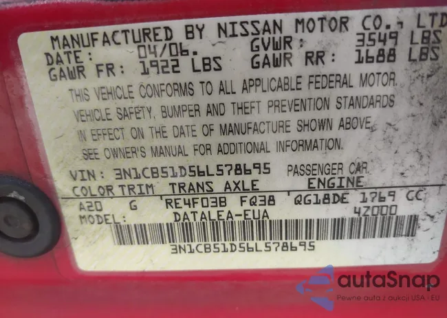 3N1CB51D56L578695: 43441070