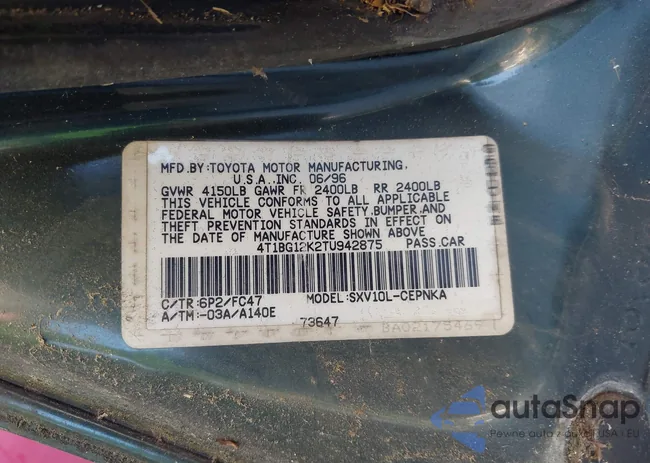 4T1BG12K2TU942875: 43441072