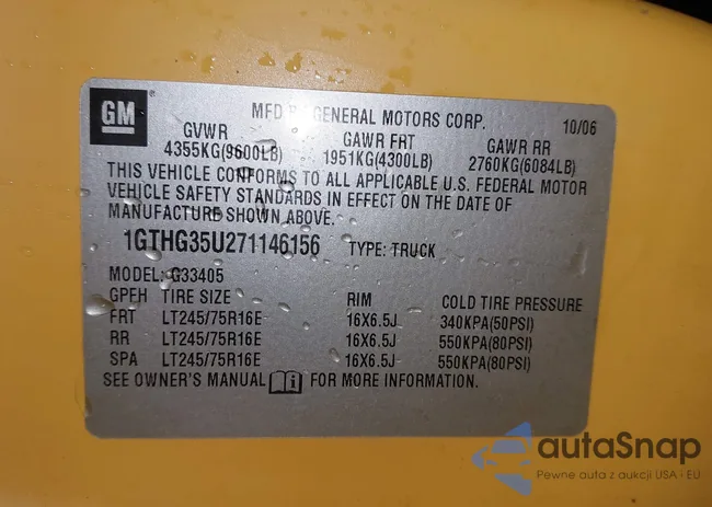 1GTHG35U271146156: 43441151