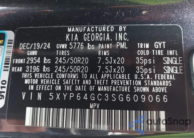 5XYP64GC3SG609066: 43440221