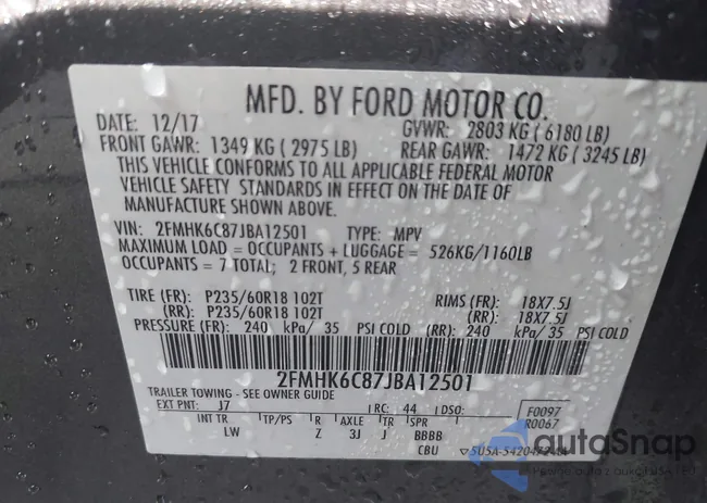 2FMHK6C87JBA12501: 43440224