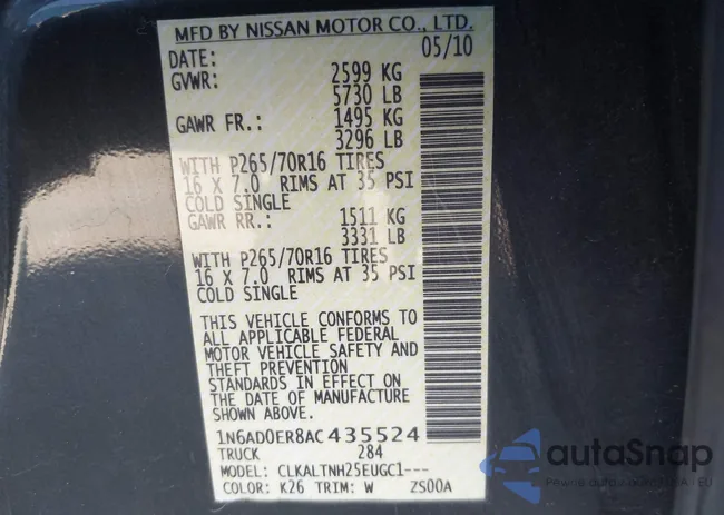 1N6AD0ER8AC435524: 43440349