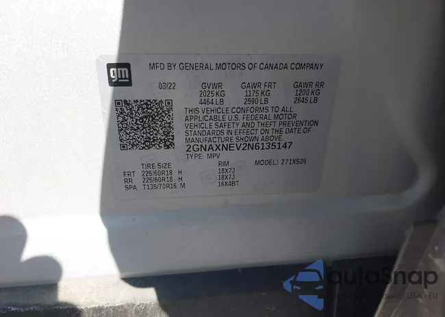 2GNAXNEV2N6135147: 43440446