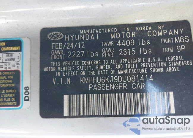 KMHHU6KJ9DU081414: 43440455