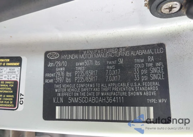 5NMSGDAB0AH364111: 43440497