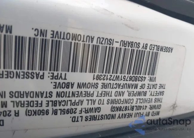 4S3BD6751W7212391: 43440506