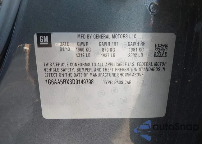 1G6AA5RX3D0149798: 43441563