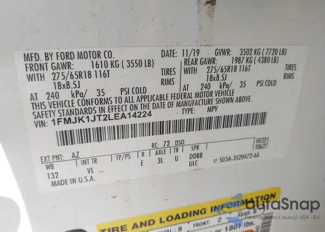 1FMJK1JT2LEA14224: 43441669