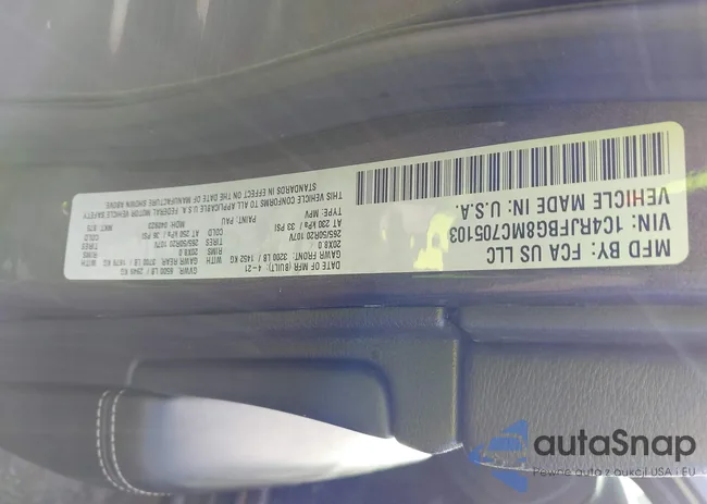 1C4RJFBG8MC705103: 43441679