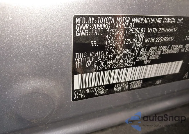 2T3P1RFV2SC509221: 43441701