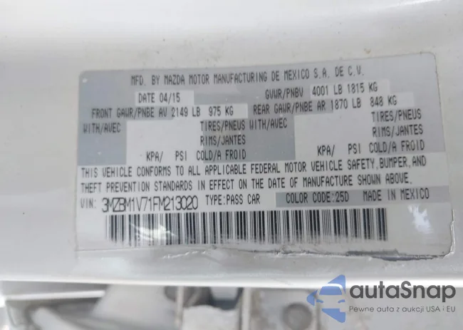 3MZBM1V71FM213020: 43441722