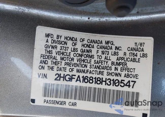 2HGFA16818H310547: 43441727