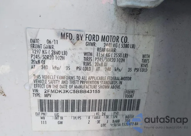 2FMDK3KC5BBB43155: 43441731