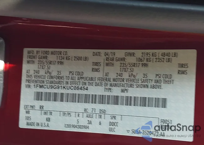 1FMCU9G91KUC08454: 43441788