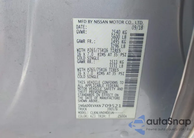 1N6AD0EVXKN709521: 43441840