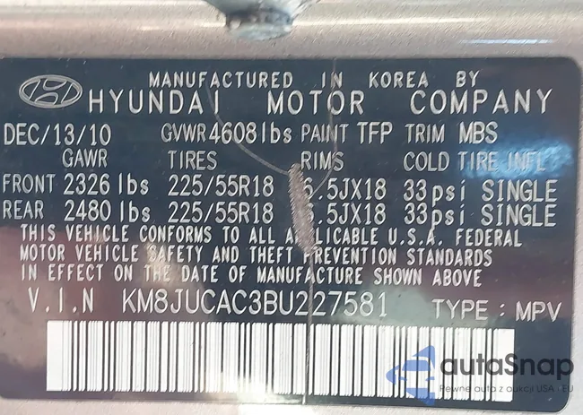 KM8JUCAC3BU227581: 43441981